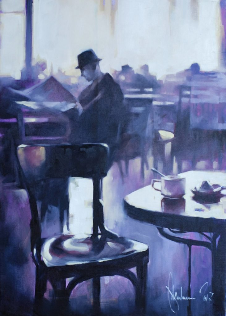 Morning Newspaper original painting by Igor Shulman