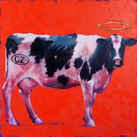 painting my cow by igor shulman original -