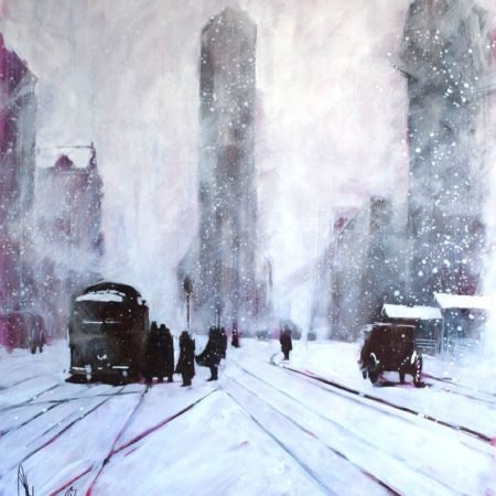 painting winter retro by igor shulman original -