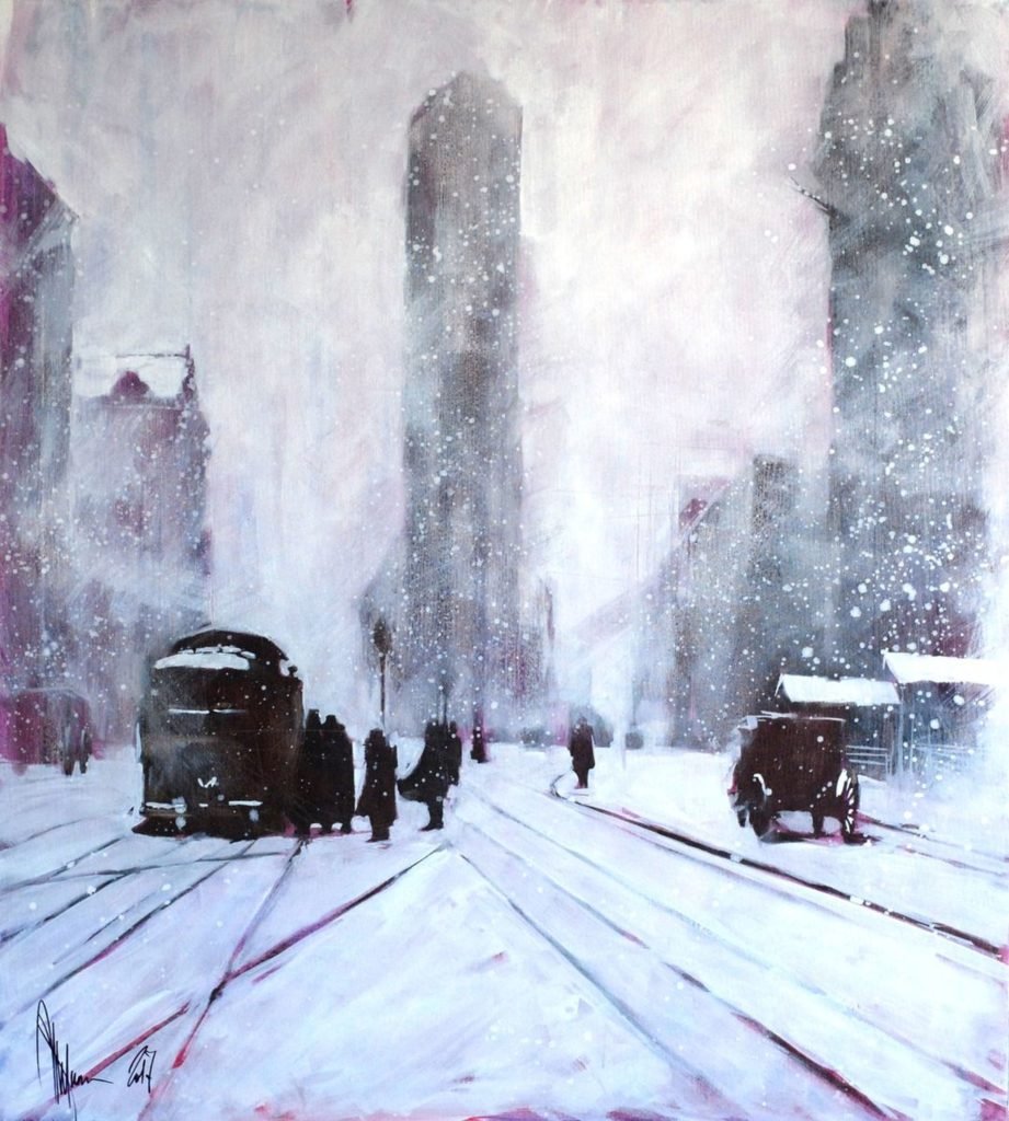 Winter. Retro original painting by Igor Shulman