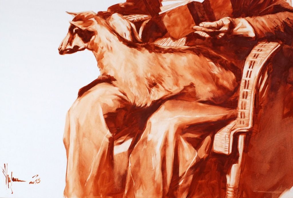 Old man with a goat artwork by Igor Shulman #art