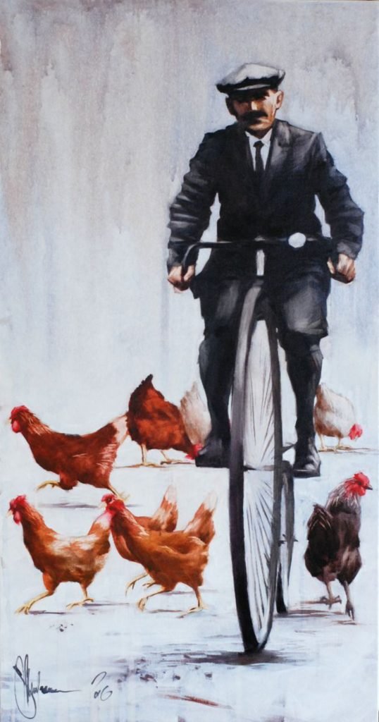 Retro pastoral original painting by Igor Shulman