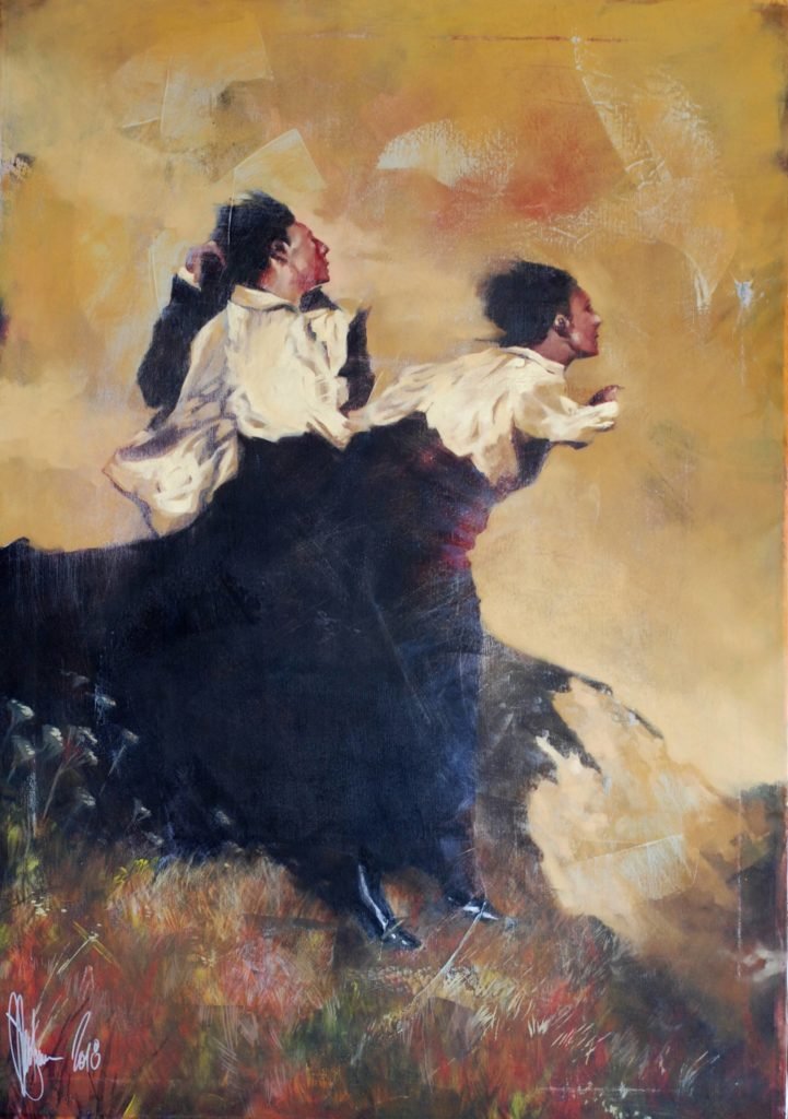 Over the cliff original painting by Igor Shulman