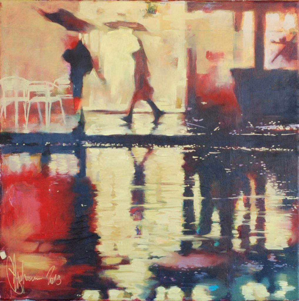 Winter rain original painting by Igor Shulman