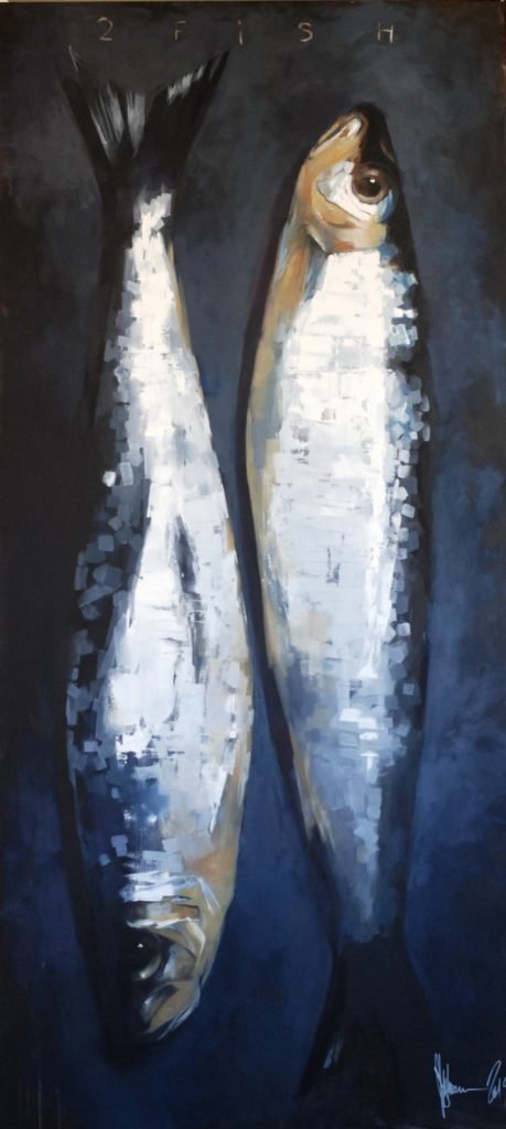 2 Fish original painting by Igor Shulman