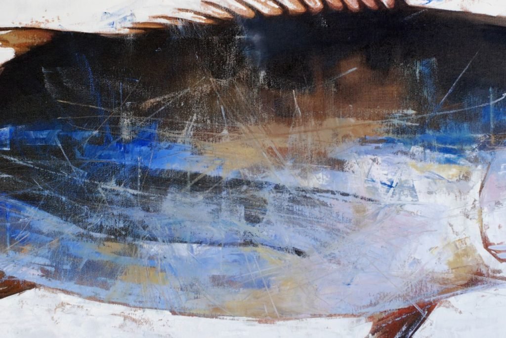 Fragment of painting showing color variation and textured brushwork