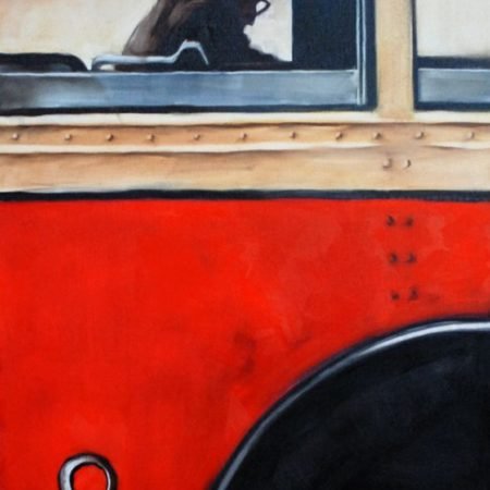 painting bus from childhood by igor shulman original -