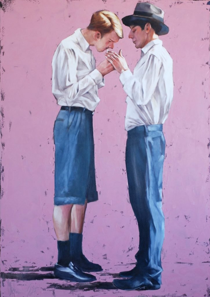 Meeting with a predictable ending original painting by Igor Shulman