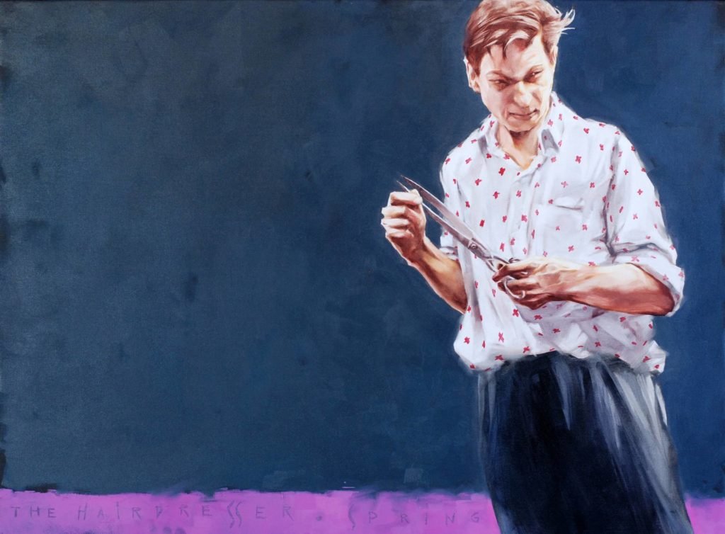 The hairdresser. Spring original painting by Igor Shulman