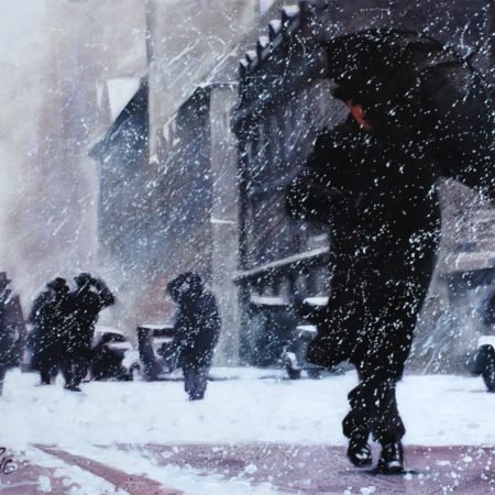 painting winter boston by igor shulman original -