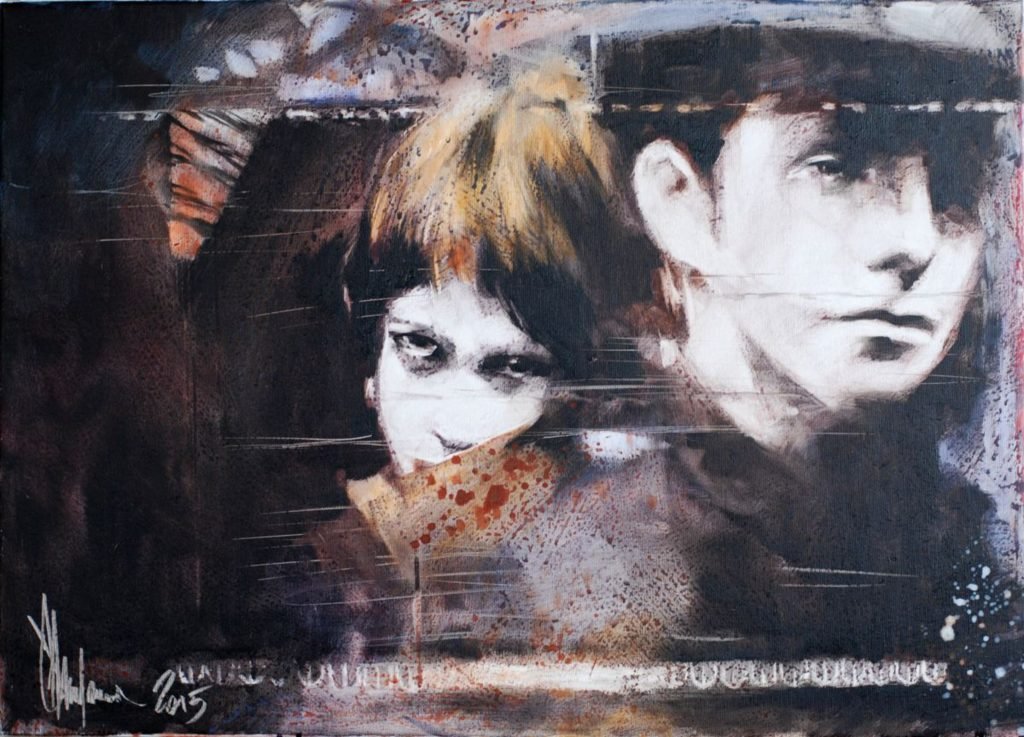 Shot from an old movie original painting by Igor Shulman