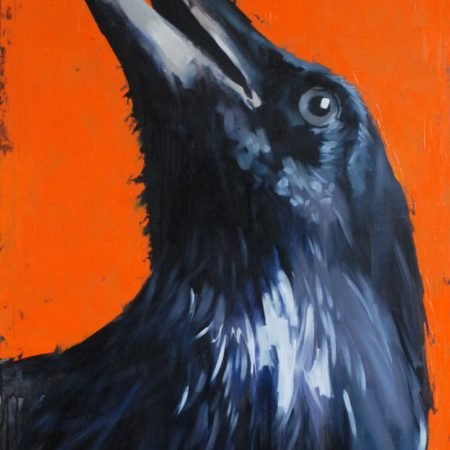 painting portrait of a crow trying to find god in himself 2 by igor shulman original -