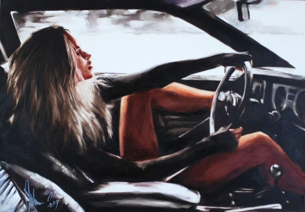 Riding without Brakes original painting by Igor Shulman