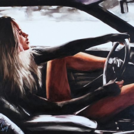 painting riding without brakes by igor shulman original -