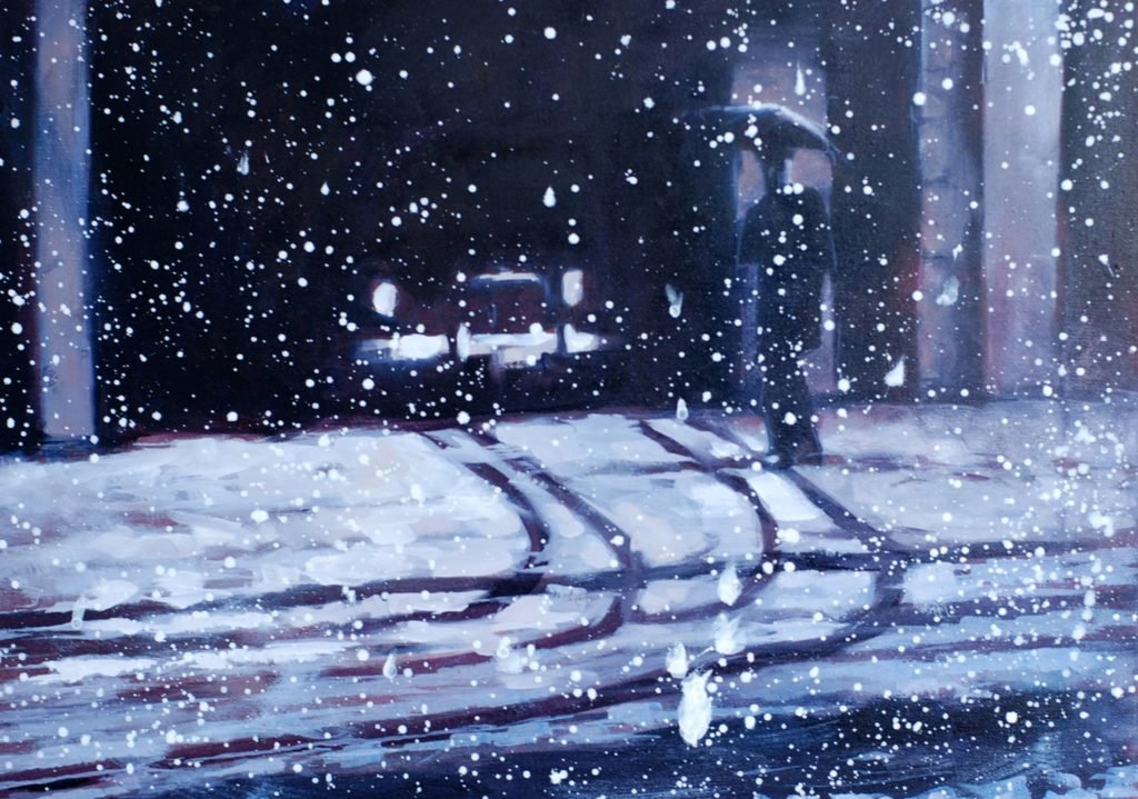 Painting First snow. NY 1959
