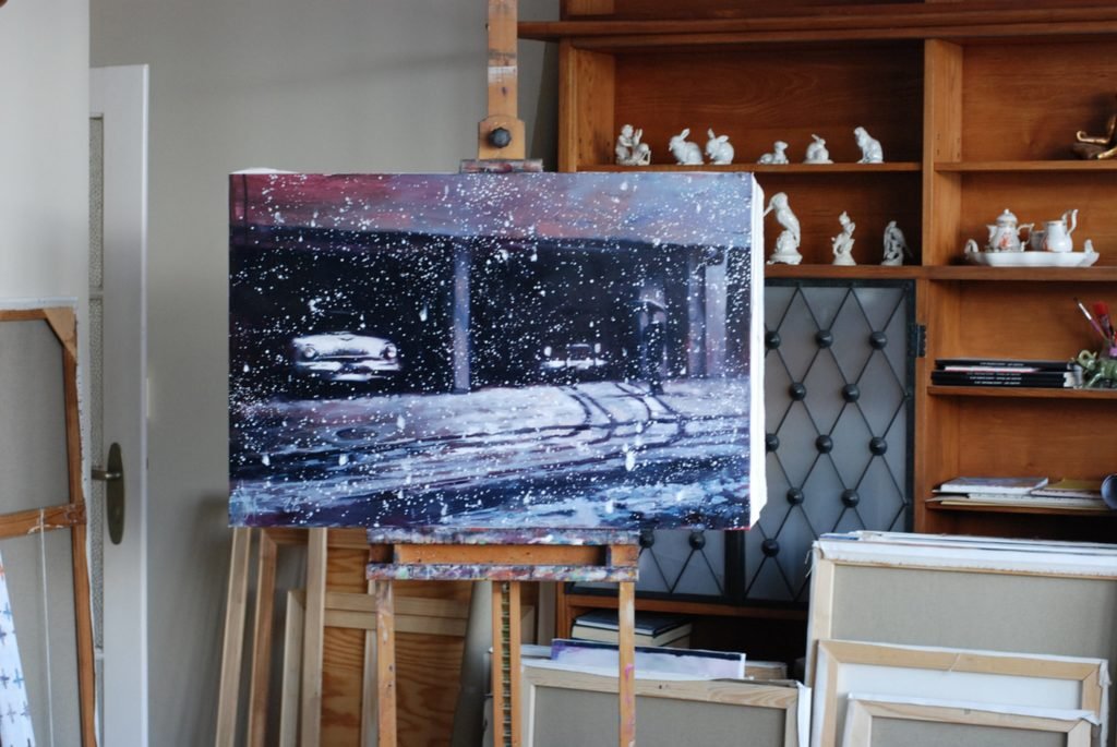 Painting First snow. NY 1959