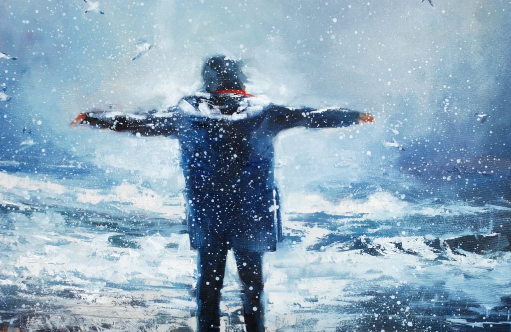 Winter prayer. (2021) Oil painting by Igor Shulman