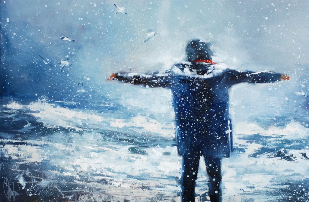 Winter prayer. (2021) Oil painting by Igor Shulman