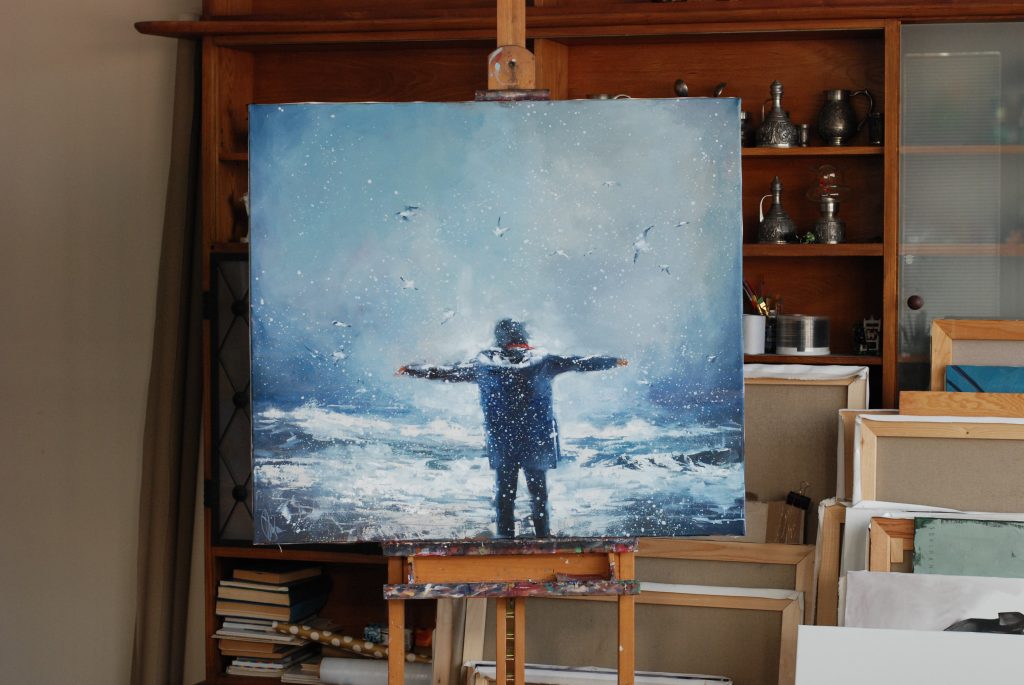 Winter prayer. (2021) Oil painting by Igor Shulman