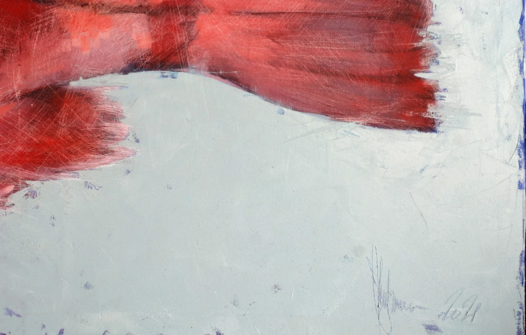 Abstract gray-blue background with visible brush movement