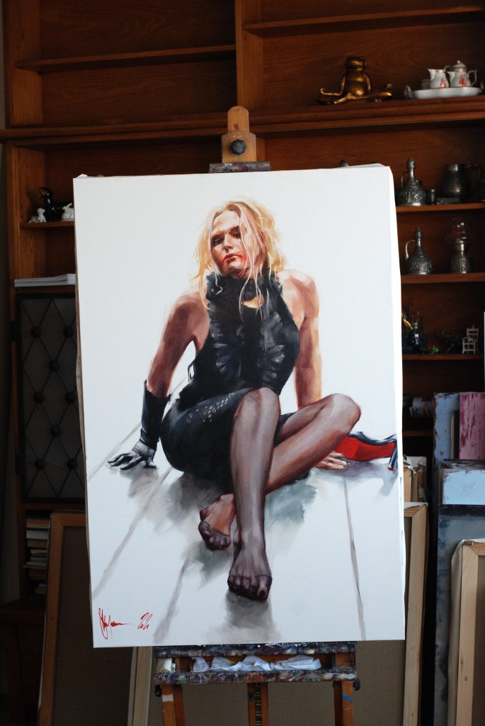 Painting Red Lipstick by Igor Shulman