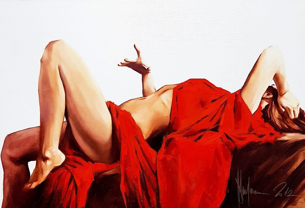 Archive of Paintings - 2012 (pic 6) in Natalie in Red – in stock (2012) 70 x 100 x 3 cm / 27.55in x 39.37in. Acrilyc on canvas. Ships from: United Kingdom