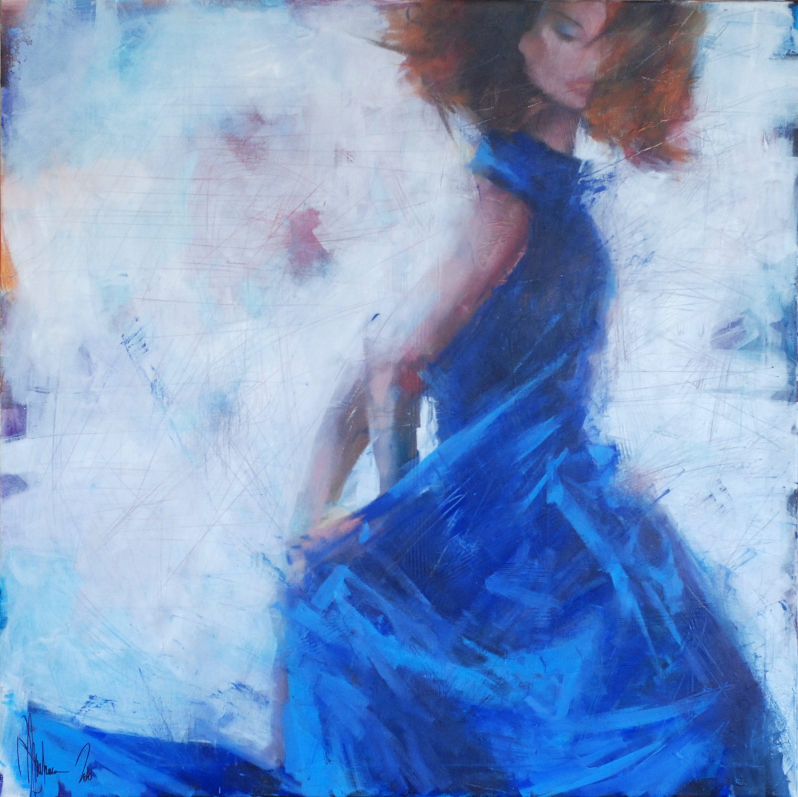 Tatiana (2018) – Original Oil Painting by Igor Shulman Tatiana, 2018 original oil painting by Igor Shulman showing a woman in a flowing blue dress