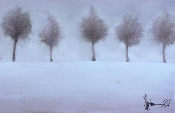 Original Oil Painting Middle of Winter by Igor Shulman-original