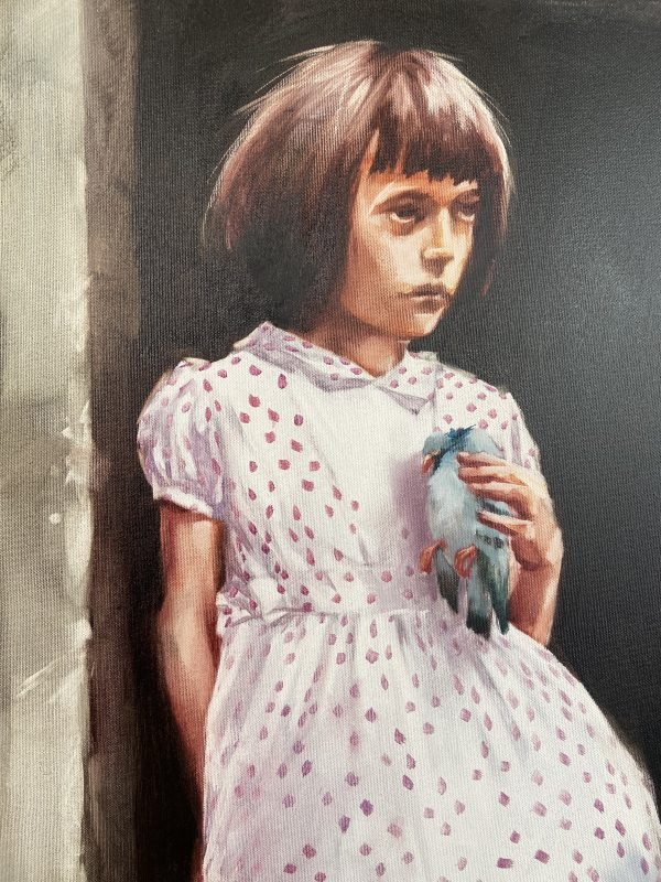Oil Painting Girl with a Dead Bird (2022) by Igor Shulman