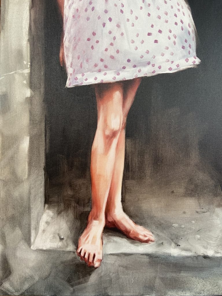 Oil Painting Girl with a Dead Bird (2022) by Igor Shulman
