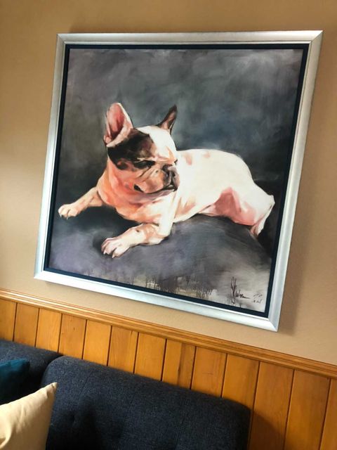 Commissioned French Bulldog Oil Painting