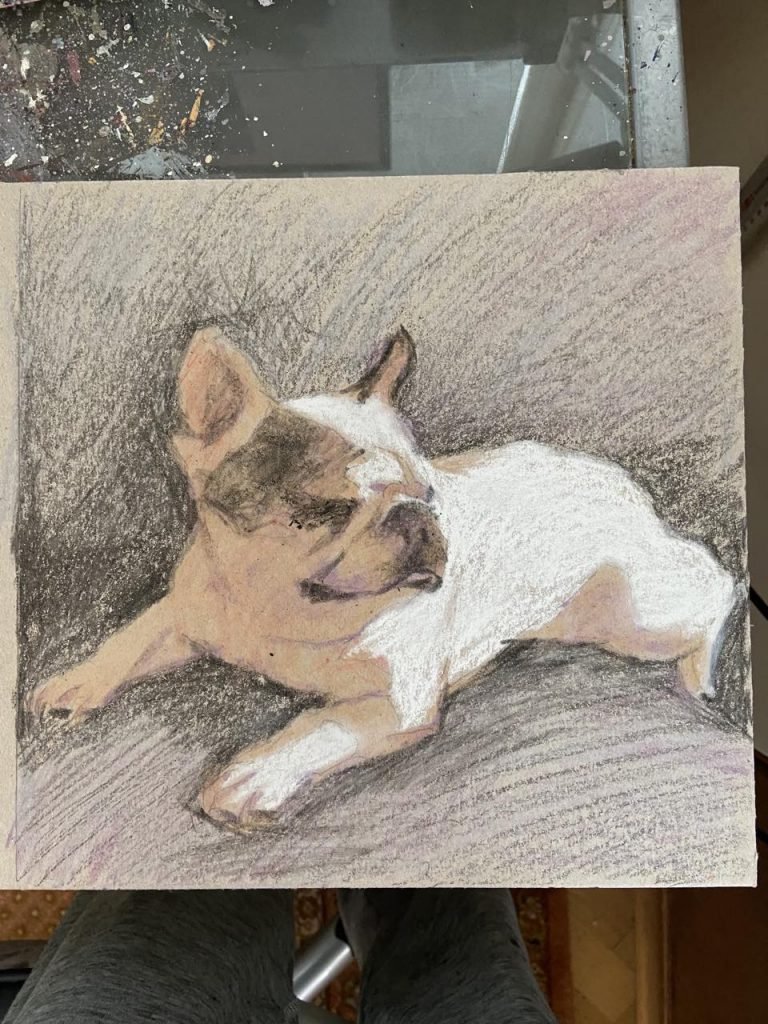 Commissioned French Bulldog Oil Painting