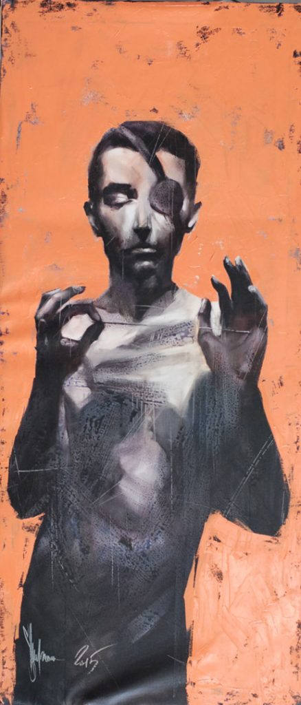 Oil Painting "A Fan of Needles" (2015) 110x50 cm