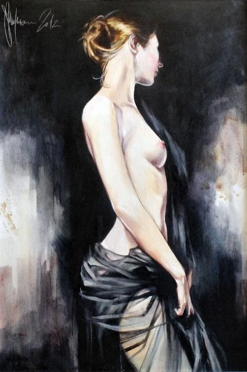 Girl Posing Nude Oil on Canvas (2012) Igor Shulman