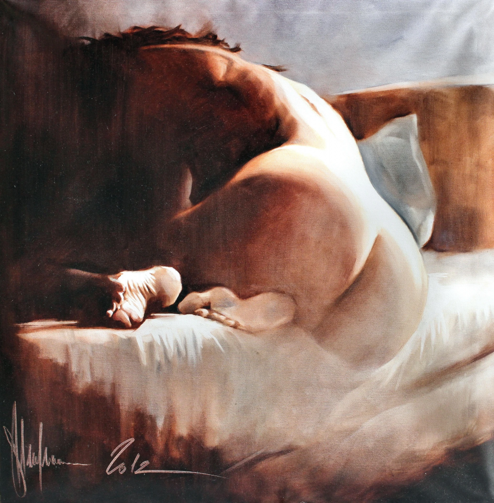 Nude on Bed (2012) 76x76cm / 30x30 in Igor Shulman