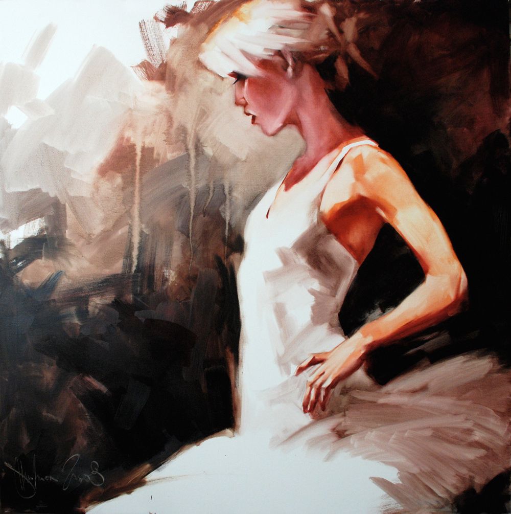 White Swan or also named as Ballet (2008) 100x100 cm