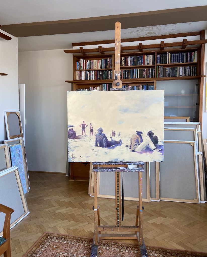 Oil Painting – Retro Beach (2022) by Igor Shulman