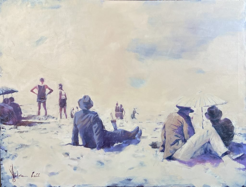 Oil Painting - Retro Beach (2022) by Igor Shulman