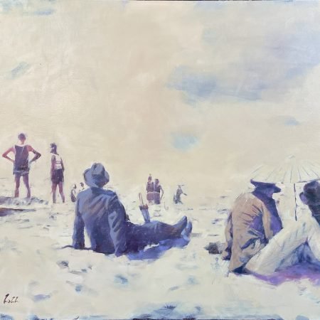 painting retro beach by igor shulman original -