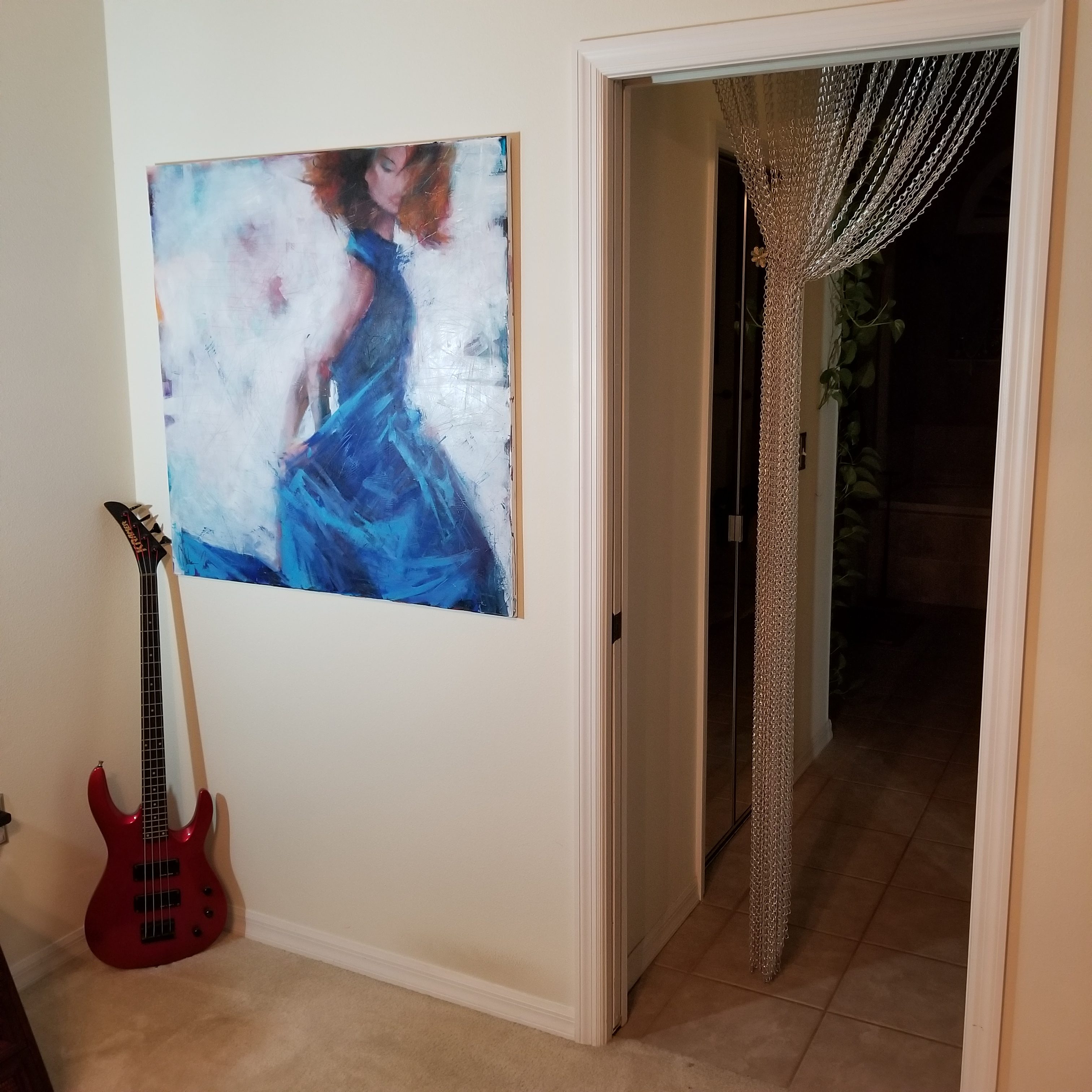 Tatiana (2018) Oil Painting in a Collector’s Home Tatiana by Igor Shulman displayed on a wall beside a doorway in a collector's home