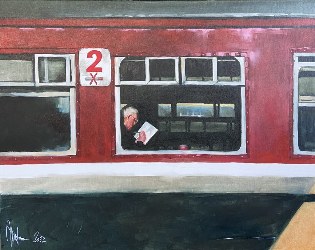 Oil Painting Non-Smoking Carriage (2022) by Igor Shulman