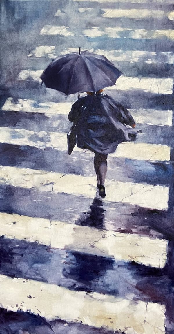 Rainy City Oil on Canvas (2022) by Igor Shulman