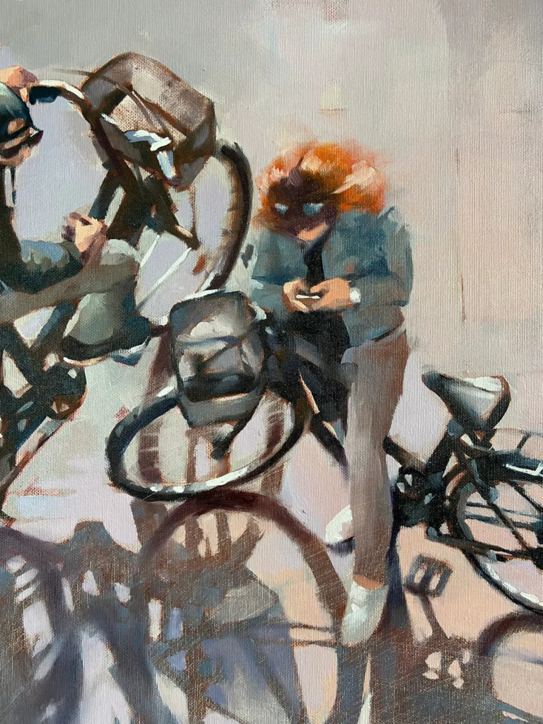 Oil Painting Meeting After Work (2022) by Igor Shulman