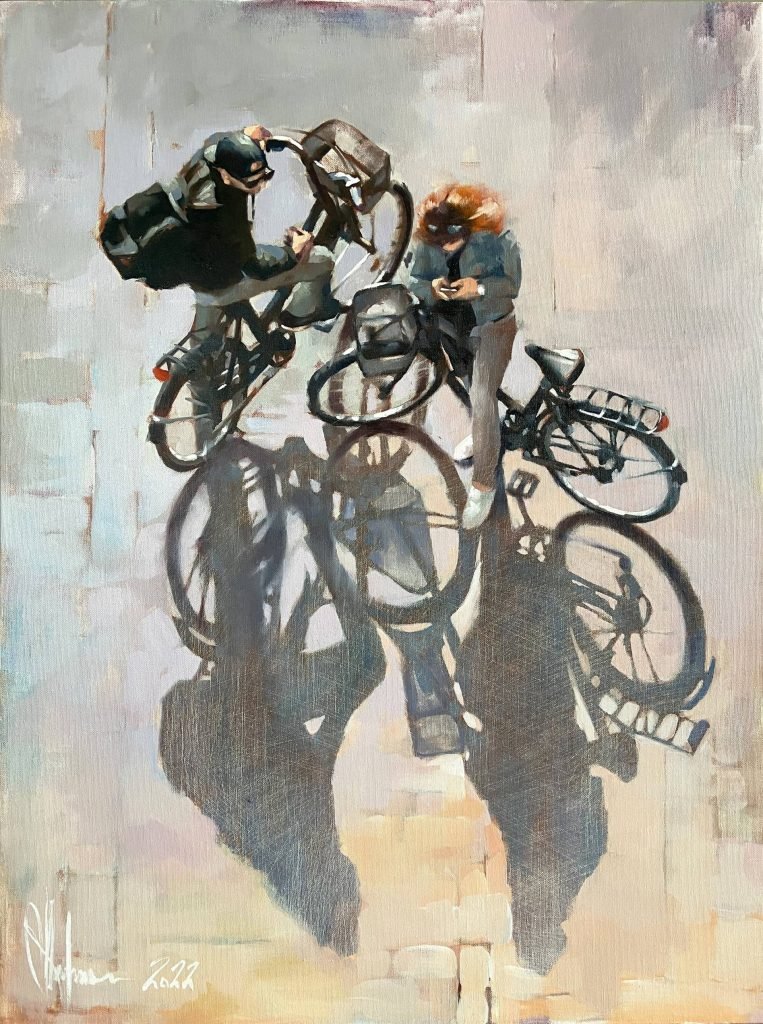 Oil Painting Meeting After Work (2022) by Igor Shulman