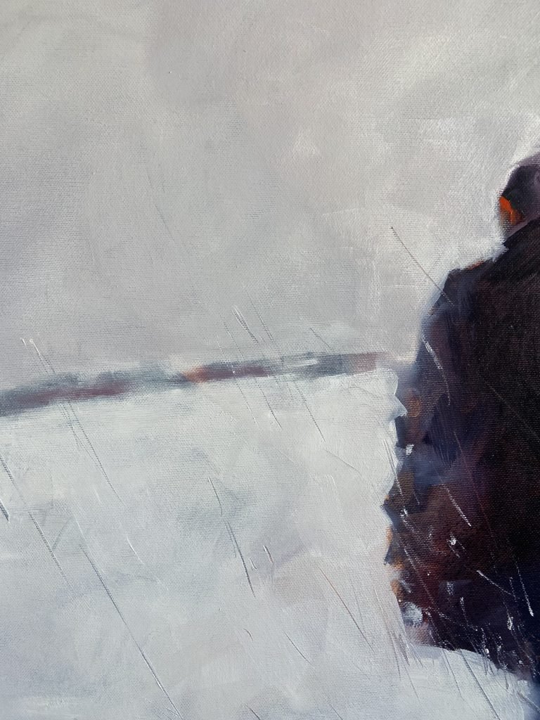 Igor Shulman's oil painting showing a new point of view and understanding, and futile scurrying for solutions