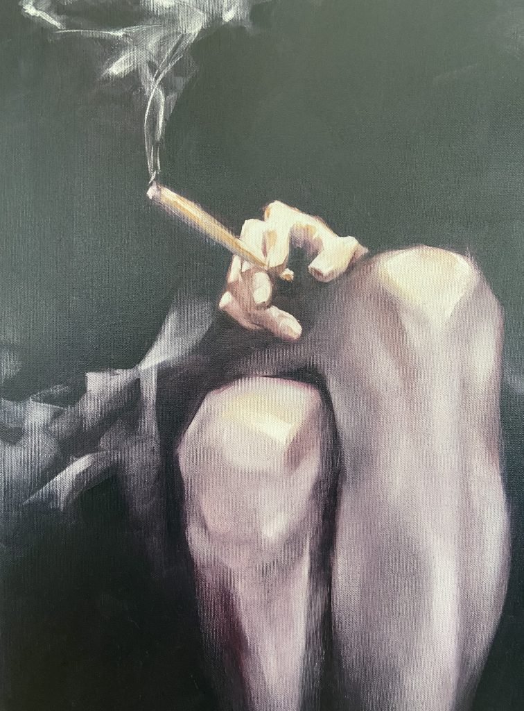 Woman Smoking a Joint in the Morning