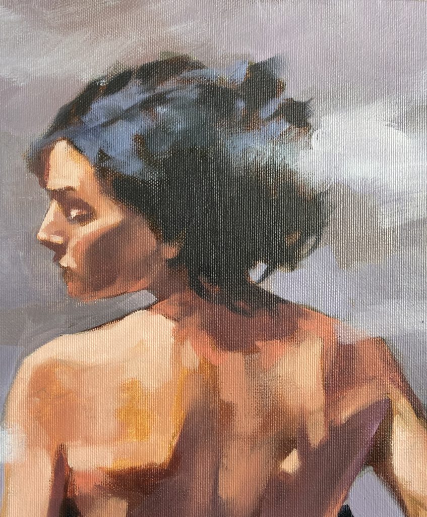 Evocative oil painting by Igor Shulman, exploring provocative themes through a mesmerizing composition.