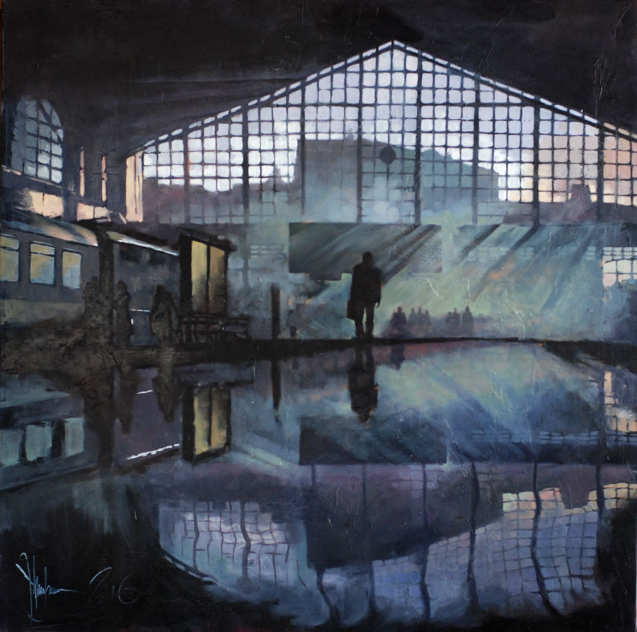 Intriguing train station portrayal - Stations Collection by Igor Shulman