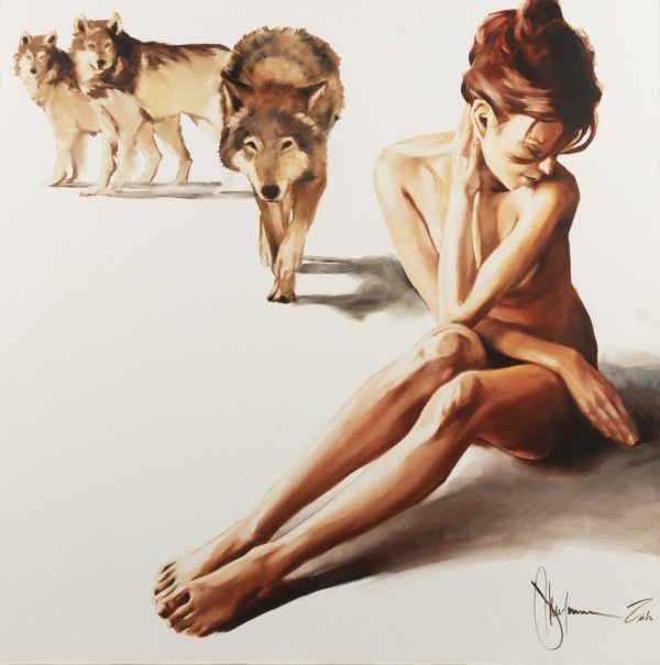 Nude #382 Oil Painting (2010) alt.name Kráska-a-vlci by Igor Shulman