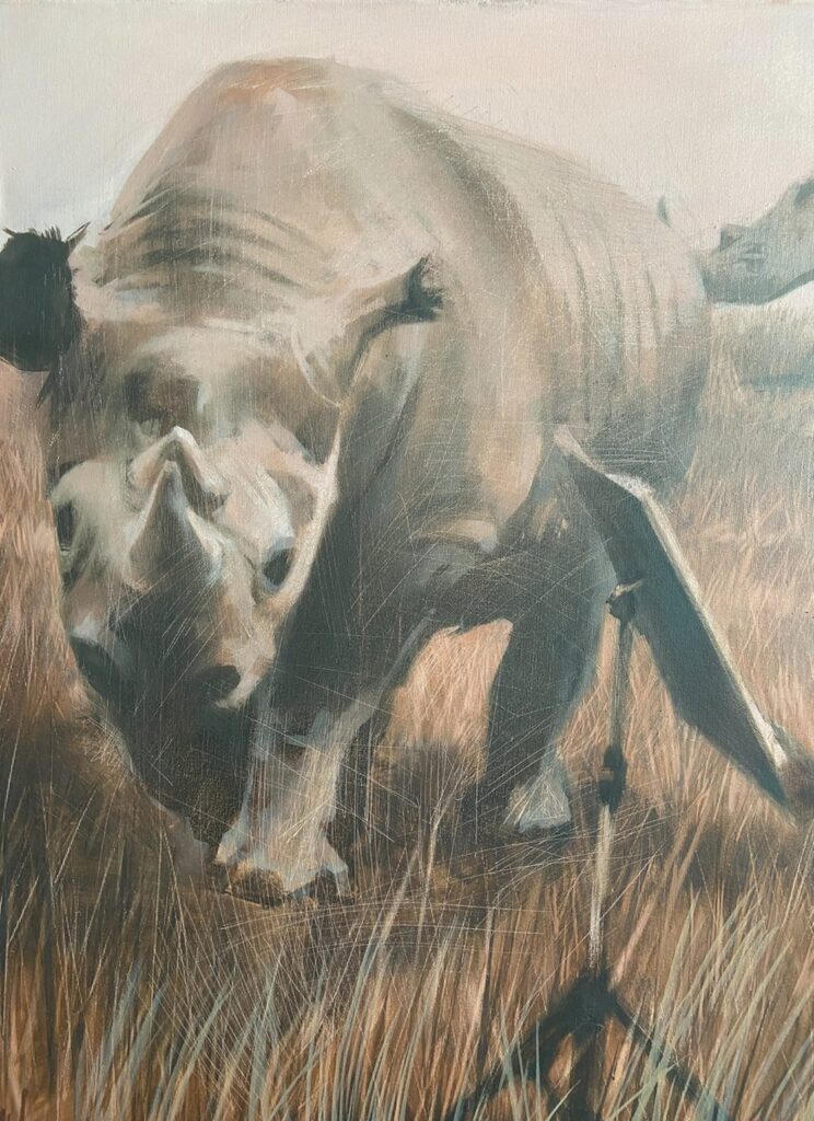 Rhino skin texture with rough expressive brushwork